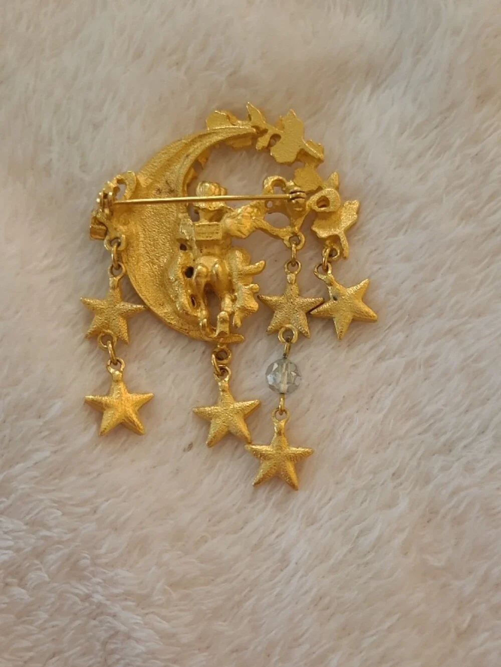 Kirk's Folly Gold-Tone Moon & Star Pendant Brooch - Gold